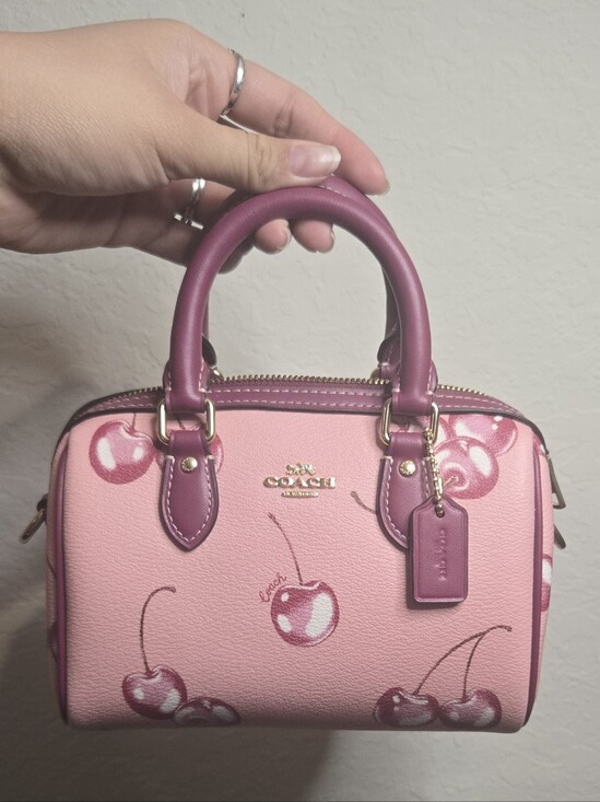 Coach Handbags - SOLD ON DEPOP Coach CR245 Mini Rowan Pink Cherry Satchel